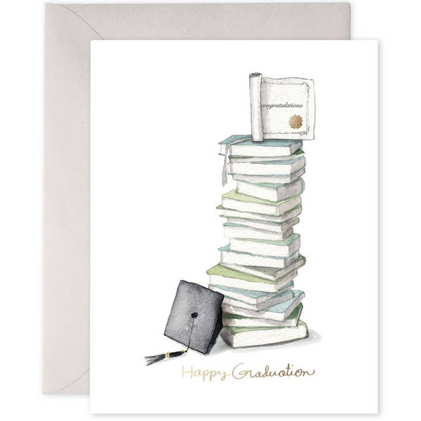 Grad Book Stack | Graduation Greeting Card