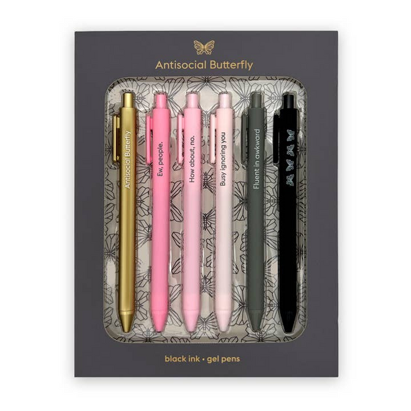 Antisocial Butterfly Gel Pen Set | Snifty