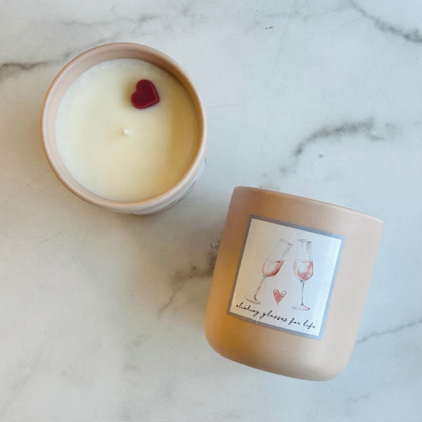 Clinking Glasses for Life Candle | Noteology