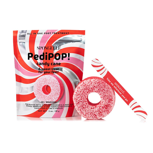 Candy Cane Holiday Pedipop Pedi Buffer | Spongelle