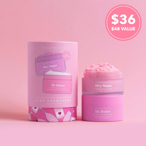 Pink Champagne Body Scrub + Body Butter Set | NCLA